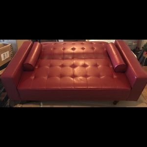 **Brand New**Red leather futon  (Savannah,Ga area)